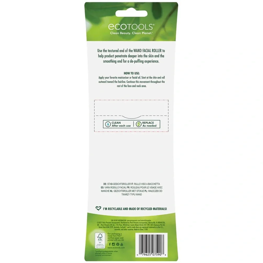 NWT ECOTOOLS clean beauty clean planet wand facial roller massaging & depuffer - Picture 4 of 6